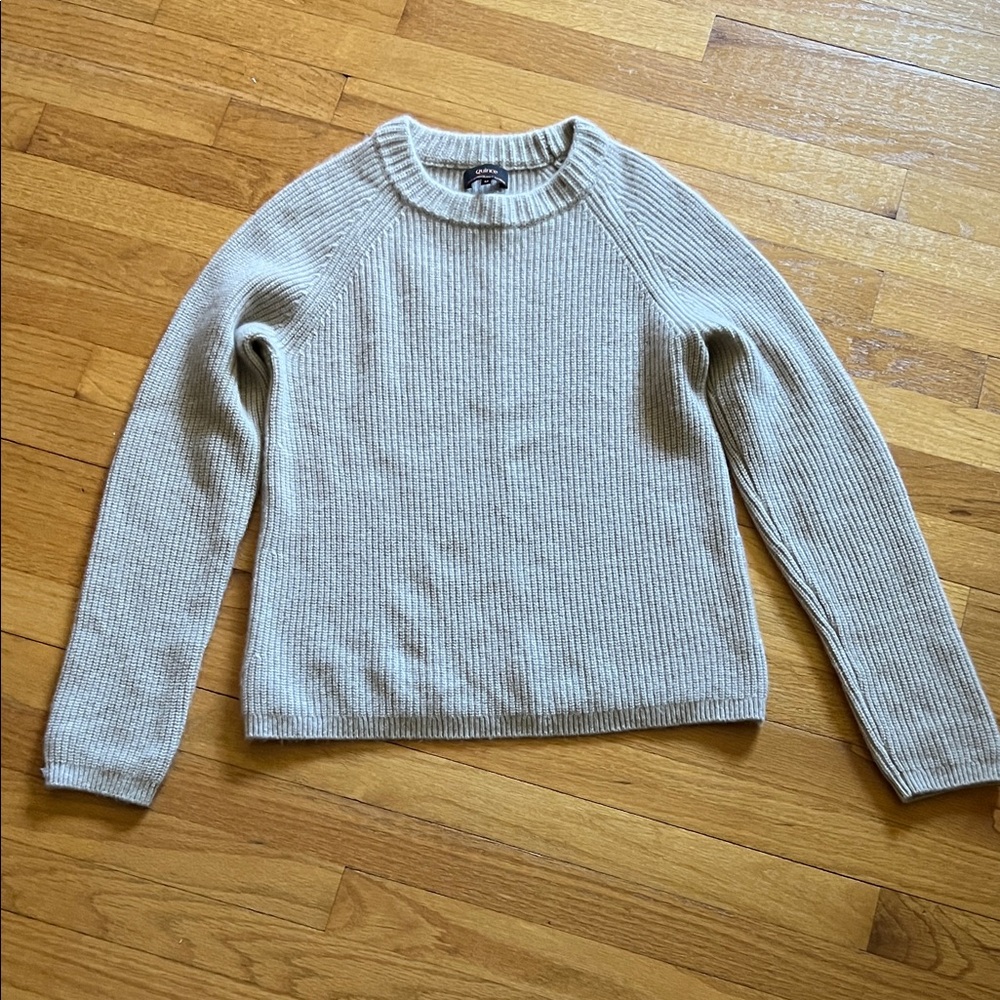 Quince Mongolian cashmere fisherman crewneck sweater